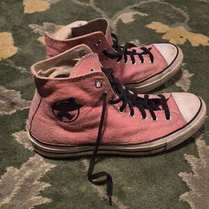 Converse Pink Canvas High-Tops with Black Accents